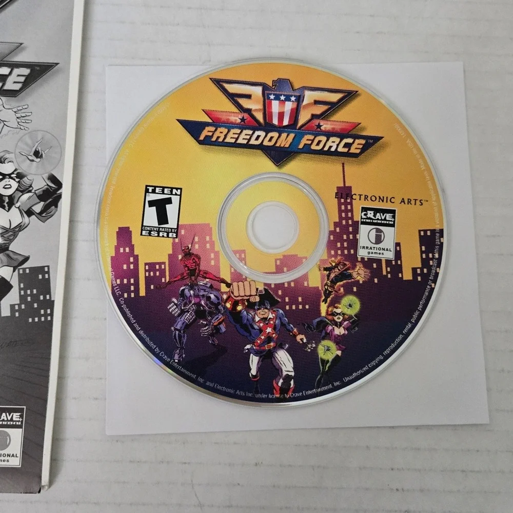 Freedom Force PC CD ROM 2002 Irrational Games EA Crave Comic RPG Vintage US Made